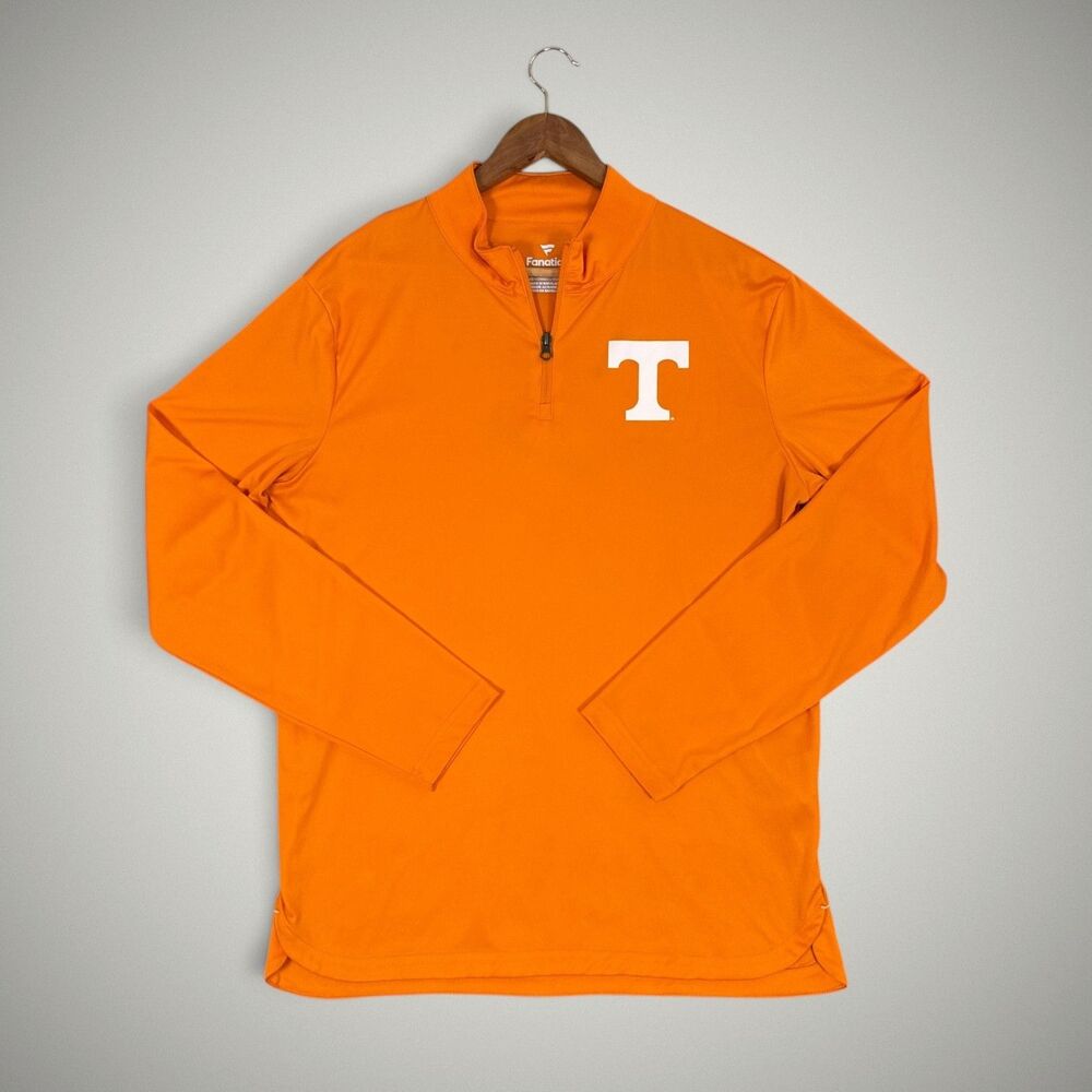 Fanatics University of Tennessee Men's Pullover 1/4 zip Shirt Orange Size Large
